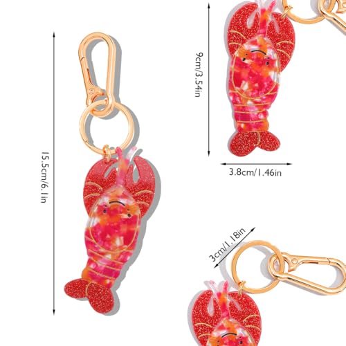 Seahorse Bag Charm & Keychain - Acetate Seahorse with Gold-Tone Metal Ring & Lobster Clasp