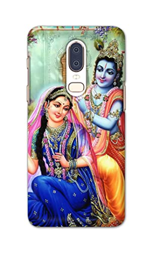 Image of Printed Hard Back Cover Case for OnePlus 6 Back Cover (Radha Krishna) -1803