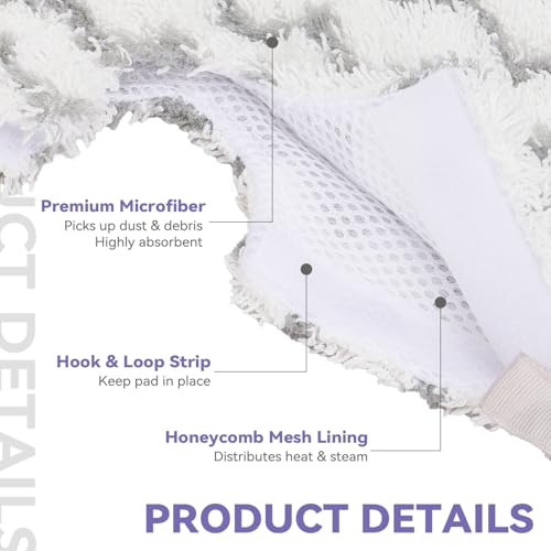 Image of S3501 For Shark Steam Pocket Mop Pads: Washable Steam Mop Replacement Pads For Shark Steamer S3601D S3601 S3801CO S3901 S3550 SE450 (6Pack)