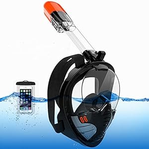 Tauchmaske Schnorchelmaske Vollmaske CO2 Sicher Müheloses Atmen 180° Sichtfeld Anti-Fog Anti-Leck, Neue Vollmaske Taucherbrille Tauchermaske mit Action Kamerahalterung für Erwachsene und Kinder 1 Schnorchelmasken 41E8CFNbIwS. SS300 【Neues Sicherheits-Naturliches Atemsystem】Wir haben das Atmungssystem verbessert, das Ausatmen und Inspiration vollständig isoliert, 1 vollständig getrennten Luftkanälen, K4 hat der gesamte Atemschlauch einen Einweg-Lufteinlass, und der Lufteinlass in derselben Zeiteinheit ist mehr als dreimal so groß wie bei anderen Modellen. Durch den Schnorchel einatmen, durch Nase und Mund ausatmen, um ein Vermischen von Abgasen und Frischluft zu verhindern.
【2021 Neueste Anti-Fog-Technologie】Beim Schnorcheln mit herkömmlichen Masken kommt es häufig vor, dass das Innere der Maske beschlägt. Denn die warme Atemluft trifft auf die durch das Wasser gekühlte Oberfläche des Visiers – und kondensiert auf der Stelle. Bei der K4 müssen Sie sich darüber keine Gedanken machen. Denn die spezielle Anti-Fog-Beschichtu.
【180 ° Panoramic View Full Face Design】Unsere Schnorchelmaske verwendet eine transparente, gegen Schwindel abgeschrägte Linse, die die Sicht unter Wasser nicht verzerrt. Der 180 ° -Panoramablick bietet Ihnen einen klareren und breiteren Blick auf die Welt des Ozeans. 180-Grad-Panorama-Design mit Meerblick für ultimativen Komfort und Sicht!