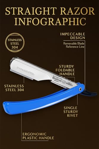 Image of SHALIMAR BRAND PROFESSIONAL BARBER PLASTIC BODY STAINLESS STEEL STRAIGHT EDGE RAZOR FOLDING USTRA FOR BEARD SHAPING WITH 1 BLADE SALON USE & HOME USE, MEN
