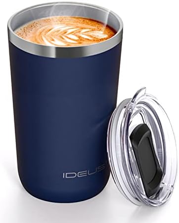 Ideus 20 oz Tumbler, Travel Coffee Mug with Splash Proof Sliding Lid, Double Wall Stainless Steel Vacuum Insulated Coffee Mug for Home and Office, Keep Beverages Hot or Cold, Navy blue