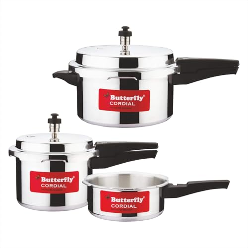 Butterfly Cordial 2 L, 3 L & 5 L Non Induction Bottom Pressure Cooker (Aluminium)