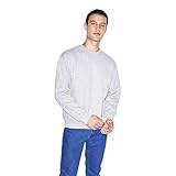 Coupe carrée American Apparel Mason Pull en Polaire à Manches Longues et col Rond Over, Gris, M Homme