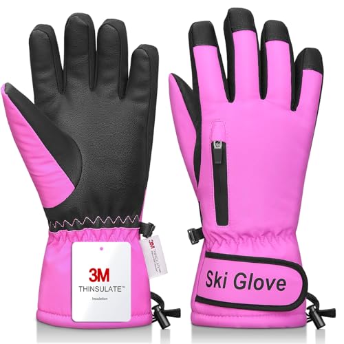 Odtmger Warm and Breathable Snow Gloves - Waterproof and Anti-Slip Ski Gloves for Boys & Girls, Men & Women