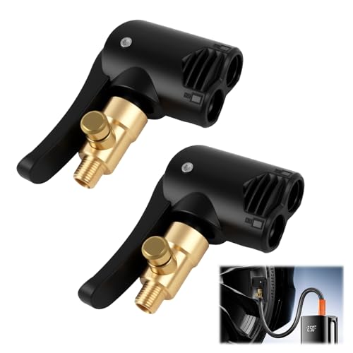 EceoThsy Adaptateur De Valve De Pneu De Voiture – 2 Pièces Embout Gonfleur avec Levier, Adaptateur De Valve Universel pour Voiture, Moto, Vélo Et Camion...