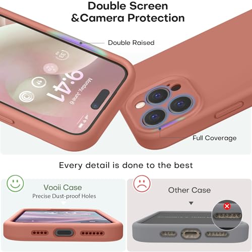 Vooii Compatible with iPhone 15 Pro Max Case, Upgraded Premium Silicone, [Camera Protection] [Soft Anti-Scratch Microfiber Lining] Shockproof Phone Case for iPhone 15 Pro Max 6.7 inch - Caramel - image 3