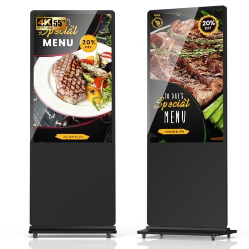 Image of Non-Touch Digital Signage Display, 55 Inch Digital Display Board with HDMI Input, USB Plug-and-Play, Split Screen, Scheduled Power On /Off for Retail, Mall, Front Desk, Advertising