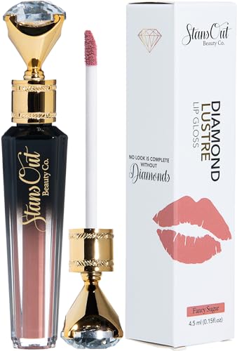 StansOut Beauty Diamond Lustre Fancy Sugar Hydrating Lip Gloss | Cute Nude Moisturizing Butter-Smooth Colors | Shades for Naturally Plump & Pout, Sparkling clear finishes & Glossy Choices.