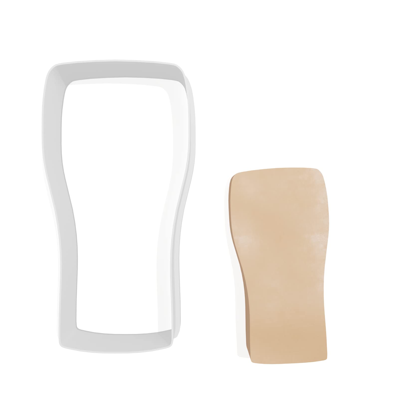 Pint Glass Cookie Cutter - 3 Sizes, White, 10cm