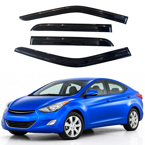 Image of IG Window Visors Fit for 2011-2016 Hyundai Elantra Sedan, Out-Channel Rain Guards Vent Wind Deflectors 4PC, Car Accessories for 11-16 Elantra Sedan (Excludes GT)