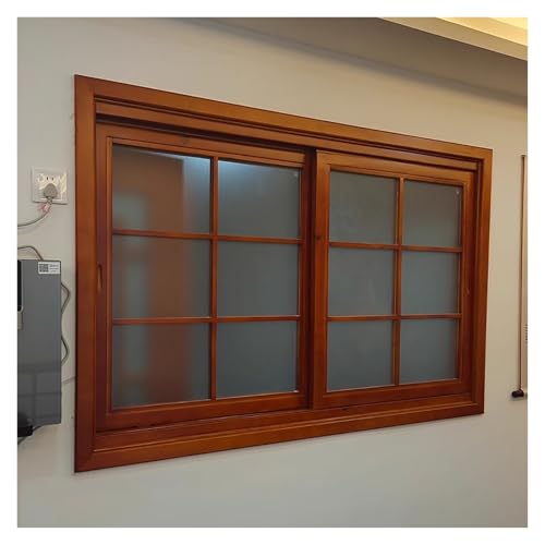 Rustic Wood Frame Windows with Glass, 12 14 16 18 20 22 In Width Brown Large Sliding Blackout Window, Clear Casement Window for Living Room Bedroom Kitchen Home Decorations(30inx20in/76cmx50cm)