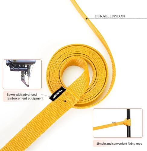 Image of Dog Neck Collar Belt and Leash for Medium Dogs, Dog Stylish Nylon Leash Belts with Bell - Beagle, Pug, Boxer, Shiba Inu, Tibetan Terrier, Indian Spitz (Medium, Yellow)