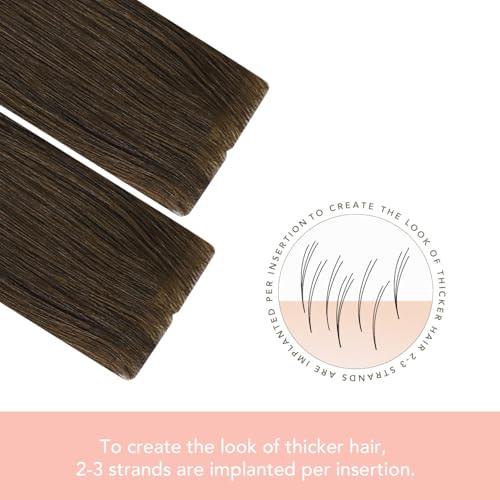 Image of Sindra Invisi Edge Tape in Hair Extensions Human Hair Medium Brown