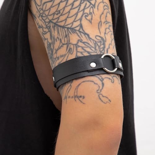 Men's Arms Harness Belt 2 PCS, Men Sexy PU Leather Armband, Men's Leather Harness Buckle Body Harness, Punk Adjustable Straps Nightclub Clubwear Costume Cosplay Rave4