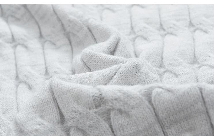 Mens Cable Knit Sweater Crewneck Casual Pullover Long Sleeve Chunky Knit Oversized Sweater3