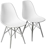 Target Marketing Systems Elba Dining Chair Set of 2, Gray/White