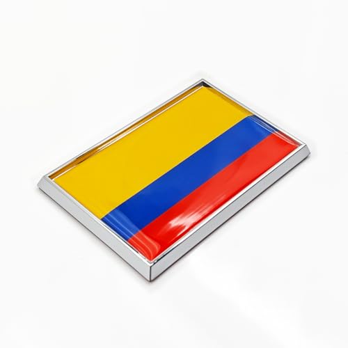 Image of Colombia Flag Sticker Emblem Colombian Decal Car Chrome Flags, 2 Pack, 3 x 2 inches
