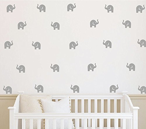 Set de 36 adhesivos de elefantes para pared en vinilo removible miniatura 5
