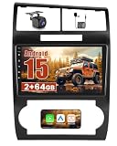 2+64GB Android 15 Car Stereo for Dodge Charger/Magnum 2005 2006 2007 Wireless CarPlay Android Auto, 9 Inch Touch Screen for Magnum Radio with GPS WiFi Bluetooth EQ 26UI Backup Camera
