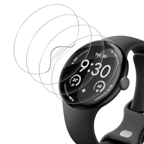 HidWee 4 Pezzi Pellicola Protettiva Compatibili con Google Pixel Watch 4 41MM, HD TPU Flessibile Protezione Schermo [Non Vetro], Anti-Graffi/Anti-Olio Schermo Pellicola
