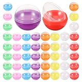 DECHOUS 50Pcs Small Empty Round Capsules, 1.77in Vending Machines Capsules Colored Fillable Plastic Capsules Balls for Easter Basket Stuffers, Party Prize, Vending Machines