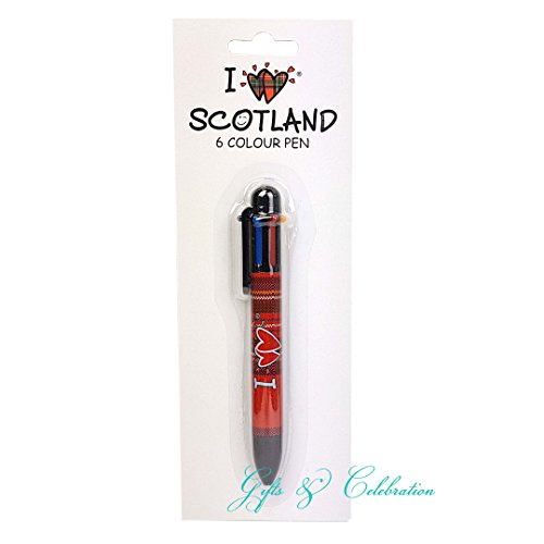 6 penna di colore scozzese Scottish Gift Scottish