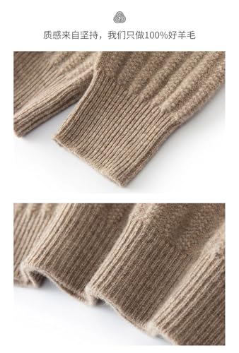 Men's Winter Round Neck Thickened Wool Loose Textured Knitted Pullover Sweater3