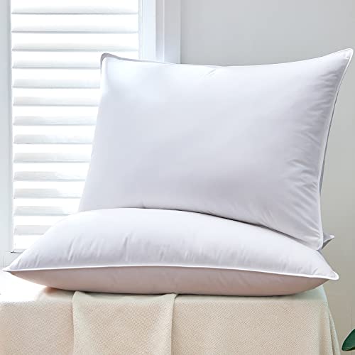 URBANLIFE Goose Down Pillow - Down Alternative Pillow Feather Pillows Queen Size Set of 2 Down Pillows 20x 30 for Sleeping White Hotel Collection Bed Pillows URBANLIFE Goose Down Pillow - Down Alternative Pillow Feather Pillows Queen Size Set of 2 Down Pillows 20"x 30" for Sleeping White Hotel Collection Bed Pillows