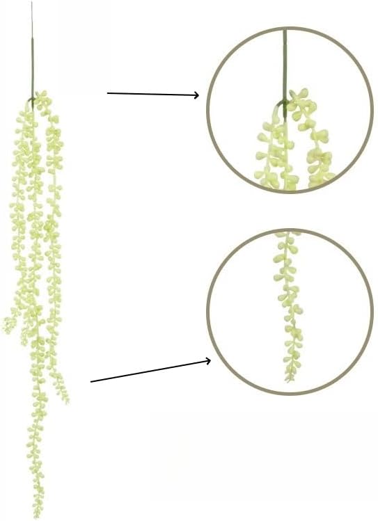 Miniatura 6 de Cadena de perlas artificiales de 28 pulgadas, suculentas artificiales sin maceta, pequeñas plantas de imitación para estantes, enredaderas colgantes