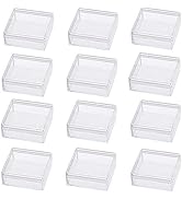 BENECREAT 15 Pack High Transparency 1.95x1.95x0.8 Inch Plastic Storage Containers Mini Earplugs S...