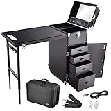 Byootique Nail Art Train Case Workstation Trolley Desk with Makeup Shoulder Bag