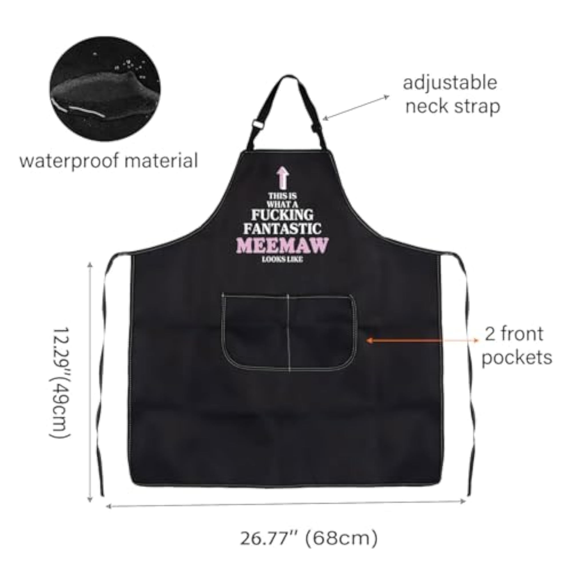 Meemaw Gift Kitchen Apron, Gift for Grandmothers