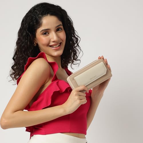 Image of Fastrack Women Compact Clutch | Stylish Clutch Purse with Semi PU Belt | Lightweight, Durable & Trendy Wallet for Girls & Ladies | Perfect for Casual & Party Use