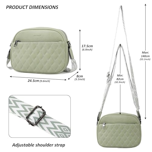 Image of TANTOMI Crossbody Purses for Women Leather Purse Shoulder Handbags with Wide Strap, Small Crossbody Bags for Women Travel