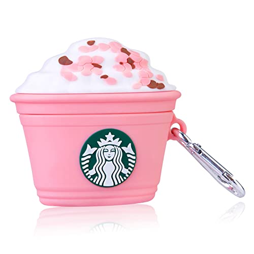 Image of Meyaar Earphone Case Cover Compatible for Realme Buds T300, Soft Silicone Skin Case Cover Shock-Absorbing Protective Case with Keychain (Front LED Visible) (Pink)