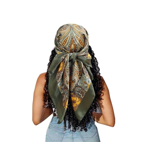 Large Square Head Satin Scarf Silk Feeling Hair Scarf 35