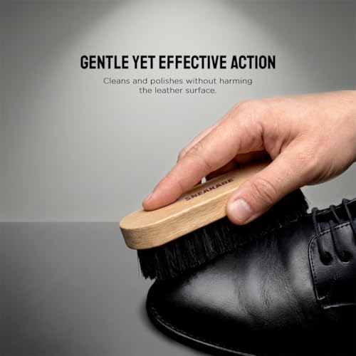 Image of Sneakare Leather Shoe Care Brush with Natural Wood Handle & Nylon Bristles