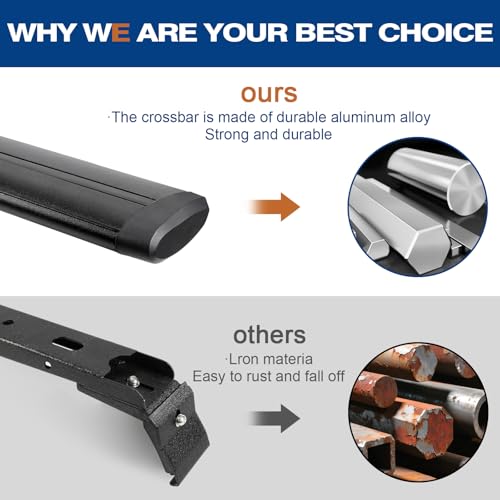 Heavy Duty 330lb Roof Rack Cross Bars Compatible with Jeep Wrangler JK JL Gladiator JT 2007-2025, 2 & 4 Door Aluminum Crossbars Rooftop Cargo Bag Kayak Bike Carrier