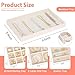 Stackable Jewelry Trays Organizer for Drawer, 4 Set of Jewelry Organizers and Display Case Storage, Velvet Drawer Inserts Organizer for Necklace Bracelets Earrings Organizer-4 Set , Gift For Her,Beige