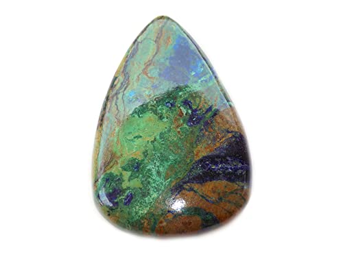 Pierre précieuse azurite verte et bleue de 58 carats, l'excellence minérale poire