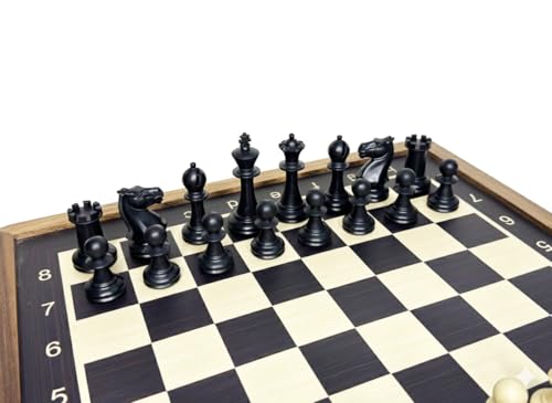 Image of PALM ROYAL HANDICRAFTS 16 x 16 inches Non-Magnetic Flat Printed Wooden Chess Board Set with 32 Chessmen for Kids and Adults Storage Bag Available 16 x 16 Inches.