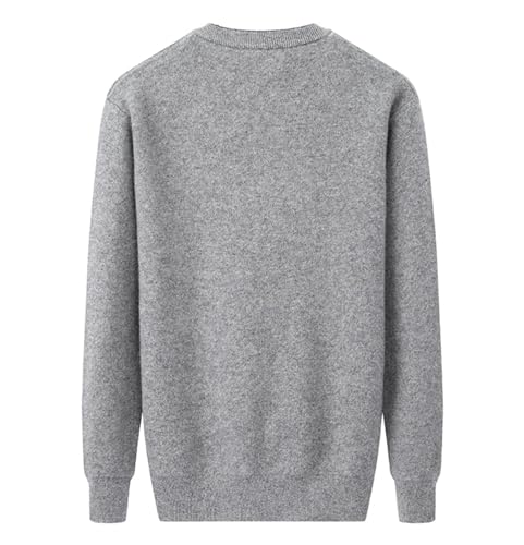 Men's 100% Pure Cashmere V-Neck Sweater for Business Casual Long Sleeve Pullover2