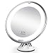 Updated 2020 Version 10X Magnifying Makeup Mirror With Lights, LED Lighted Portable Hand Cosmetic Magnification Light up Mirrors for Home Tabletop Bathroom