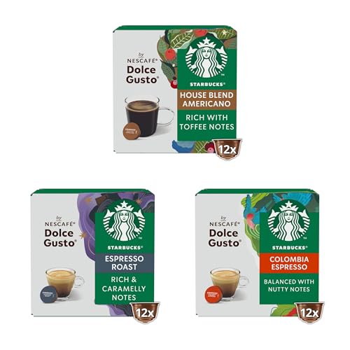 Miniatura 2 de STARBUCKS Paquete Variado Black Coffee de Nescafé Dolce Gusto, Cápsulas de Café 6 x 12 (72 Cápsulas) - Exclusivo de Amazon, Black Cup Variety Pack (House Blend)