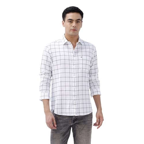Image of BASICS Cotton-Linen Blended Men's Shirt | Slim Fit | Everyday Smart Casual Wear | Full Sleeve