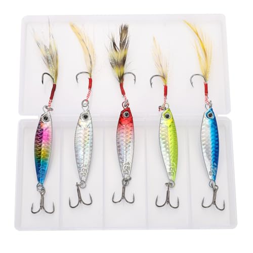 5 Isca Artificial Jumping Jig 10g 20g 30g Slow Metal Pesca Robalo Tucunaré (Multicor, 30, Gramas)