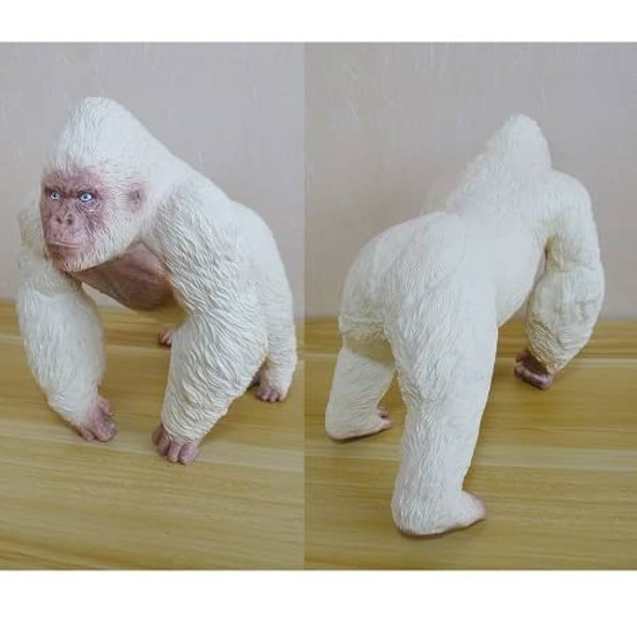 白いゴリラ　ビックサイズ　ビックゴリラ　美品　ゴリラぬいぐるみ　アニマル Albinoゴリラ高忠実度アニメかわいい猿ぬいぐるみシルバー