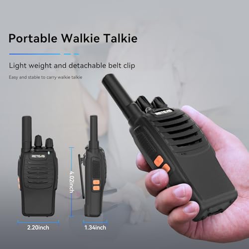 Image of Retevis H-777 Walkie Talkies for Adults Long Range Hand Free Handheld Rechargeable Two Way Radio Business 2 Way Radios with Charger (6 Pack)