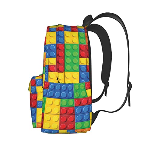 Daily Backpack Colorful Bricks Backpacks Travel Laptop Daypack 17 inch Bags for Men Women3